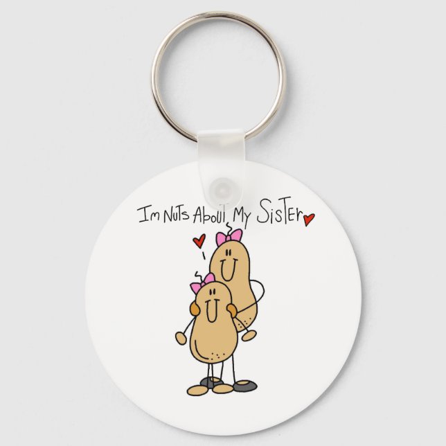 Nuts About My Sister T-shirts and Gifts Keychain (Front)