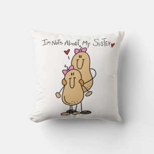 Nuts About My Sister T-shirts and Gifts Throw Pillow