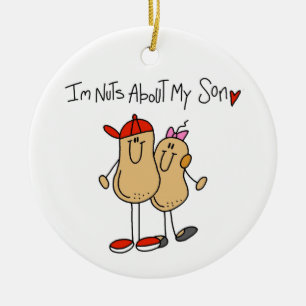 Nuts About My Son T-shirts and Gifts Ceramic Ornament