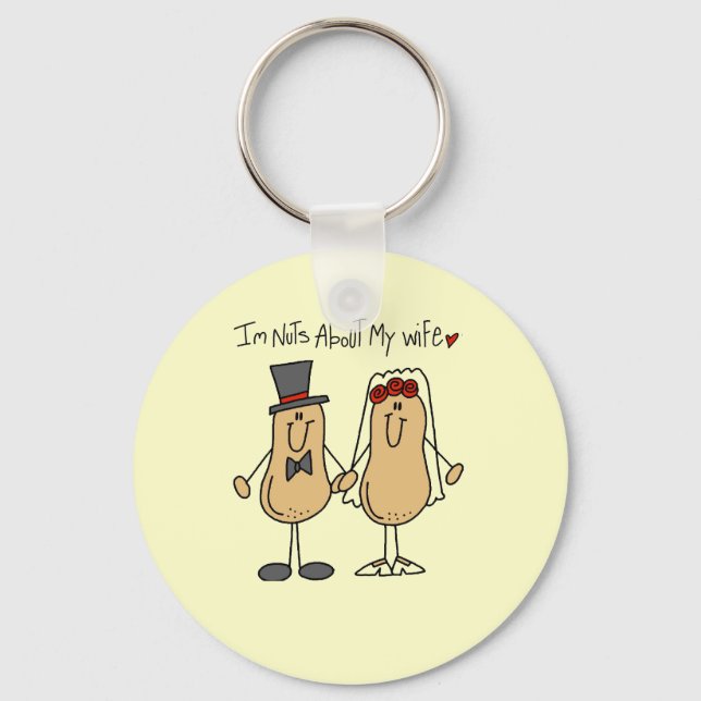 Nuts About My Wife T-shirts and Gifts Keychain (Front)
