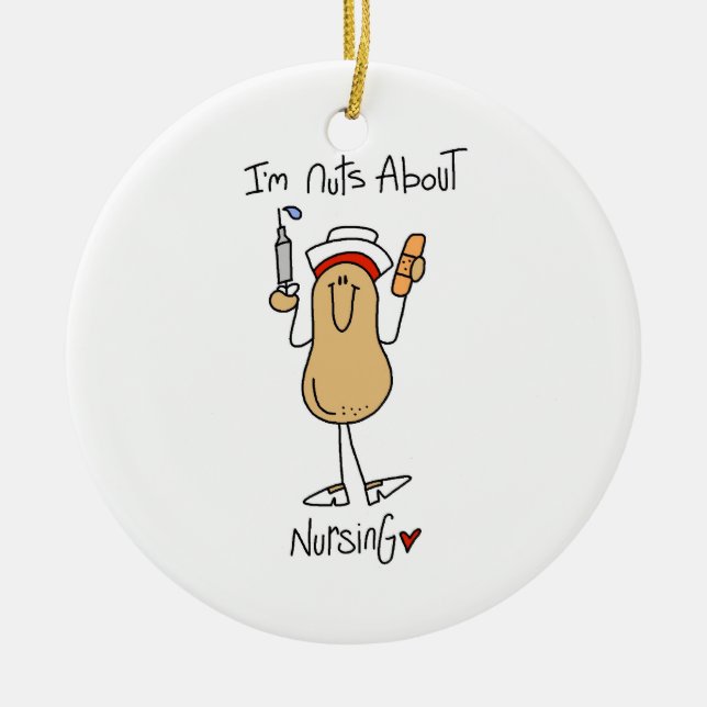 Nuts About Nursing T-shirts and Gifts Ceramic Ornament (Front)