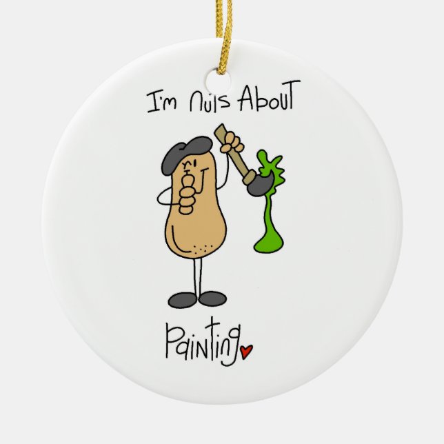 Nuts About Painting T-shirts and Gifts Ceramic Ornament (Front)