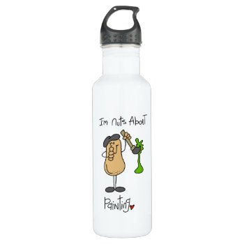 Nuts About Painting T-shirts And Stainless Steel Water Bottle by stick_figures at Zazzle