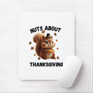 Nuts About Pie – Cute Yarn Squirrel Thanksgiving Mouse Pad