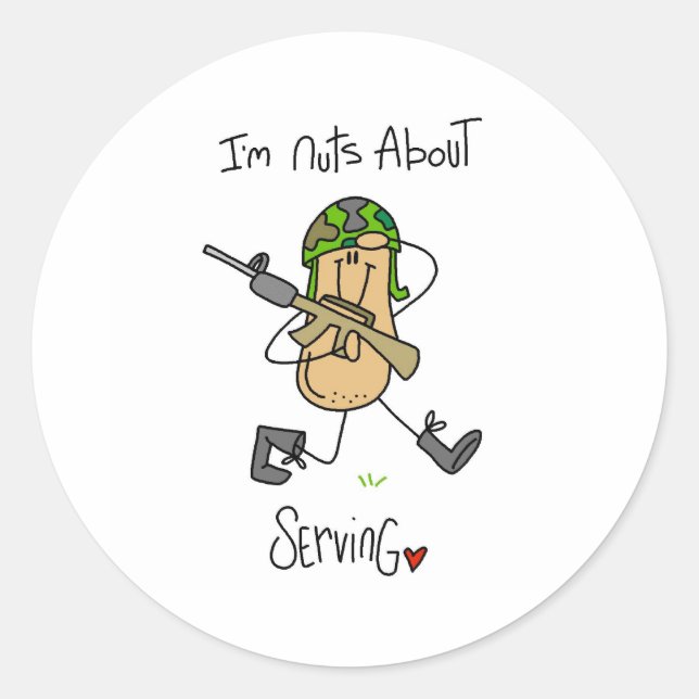Nuts About Serving Classic Round Sticker (Front)