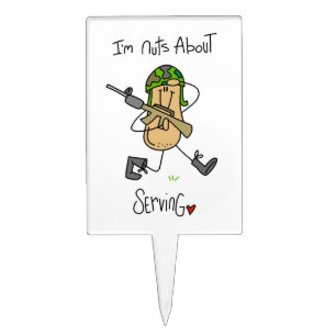 Nuts About Serving T-shirts and Gifts Cake Topper