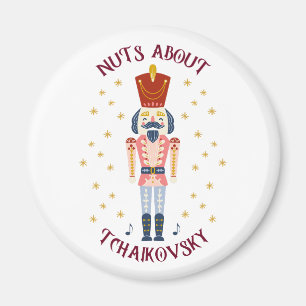 Nuts About Tchaikovsky Nutcracker Music White Magnet