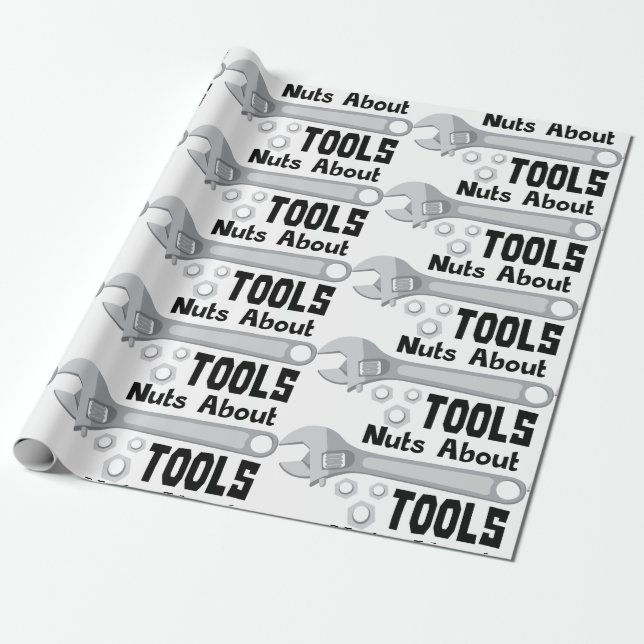 Nuts About Tools Wrapping Paper (Unrolled)