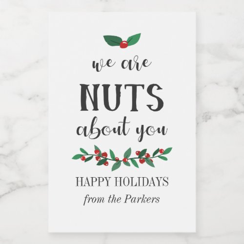 Nuts About You Christmas Twigs Food Label