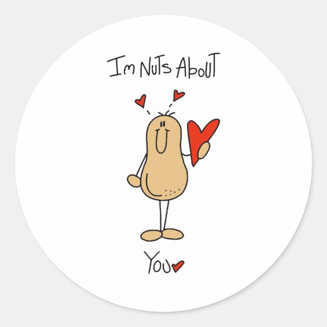 Nuts About You Classic Round Sticker (Front)