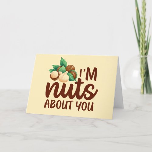 Nuts About You Cute Love Pun Funny Valentines Day Holiday Card