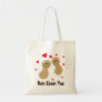 Nuts About You Cute Peanuts Food Pun Humor Cartoon Tote Bag