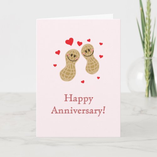 Nuts About You Cute Peanuts Happy Anniversary Card