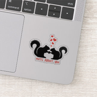 Nuts about you, cute squirrels sticker