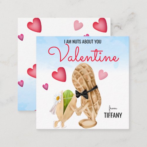 Nuts About You Funny Pun Couple Valentine Note Card