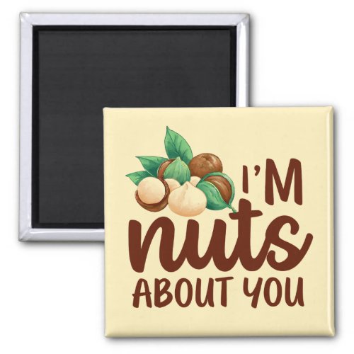 Nuts About You Funny Pun Cute Valentines Day Magnet