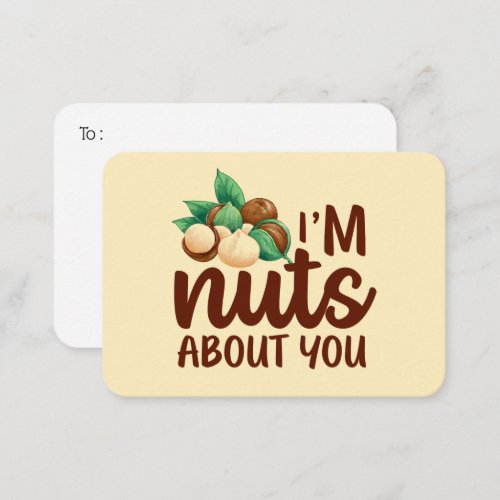 Nuts About You Funny Pun Cute Valentines Day Note Card