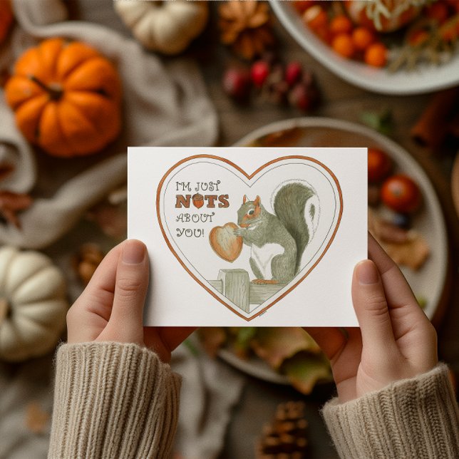 Nuts About You Get Squirrelly Valentine Card (Creator Uploaded)