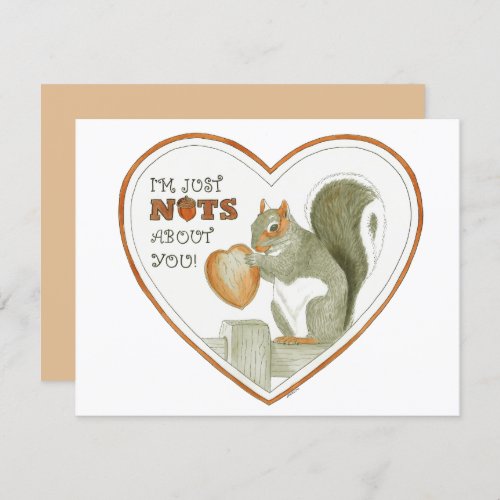 Nuts About You Get Squirrelly Valentine Card