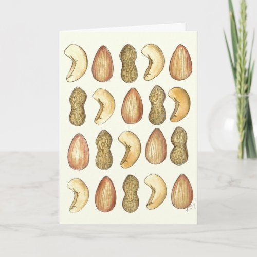 Nuts About You Peanut Cashew Almond Love Valentine Holiday Card