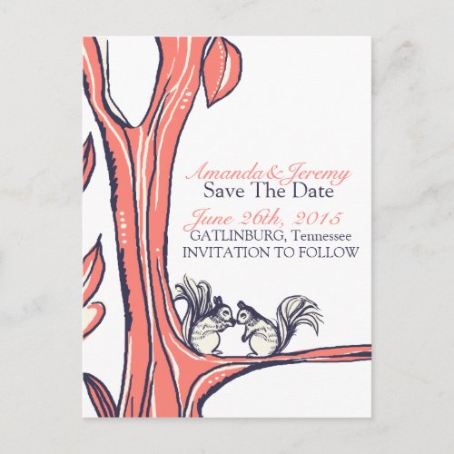 Nuts About You Squirrels Save The Date Announcement Postcard