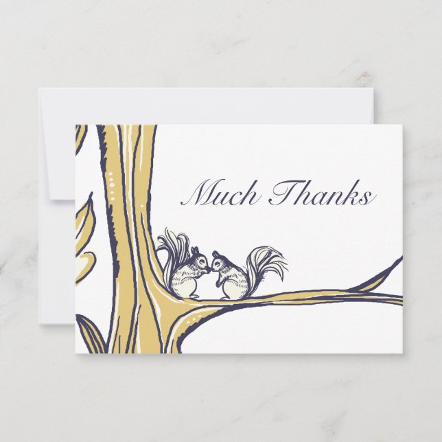 Nuts About You Squirrels Wedding Thank You Card (Front)