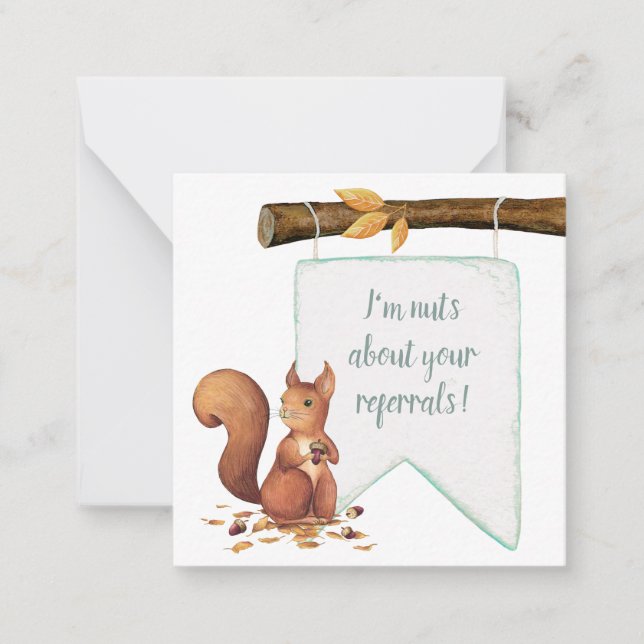 Nuts About Your Referrals Business Note Card (Front)