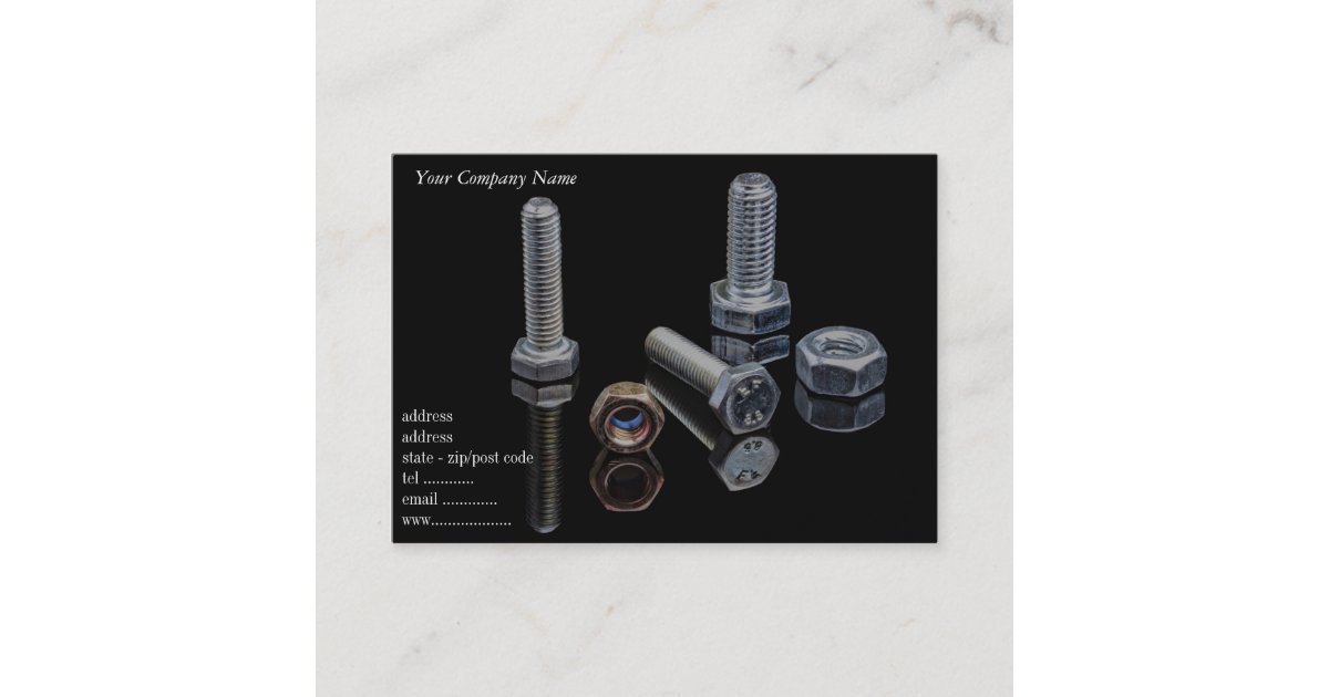 Nuts and Bolts Business Card Zazzle