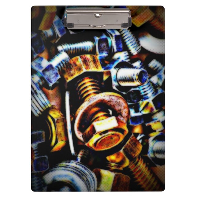 Nuts and Bolts Pop Art Clipboard (Front)