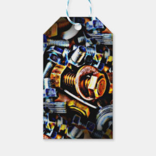 Nuts and Bolts Pop Art Gift Tags