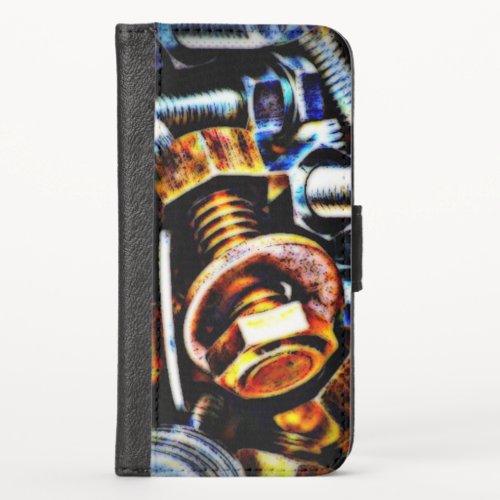 Nuts and Bolts Pop Art iPhone X Wallet Case