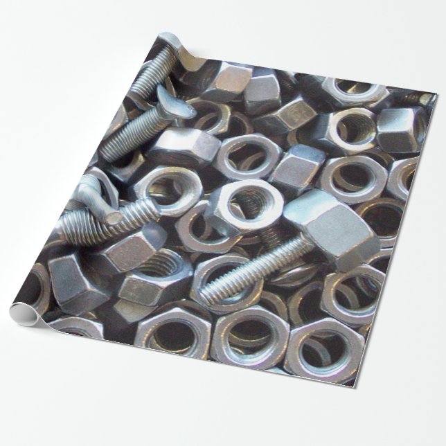 Nuts and Bolts Wrapping Paper (Unrolled)