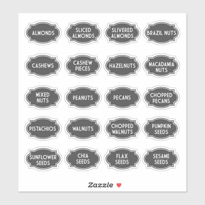 Nuts and Seeds Pantry Storage Jar Labels | Zazzle.com