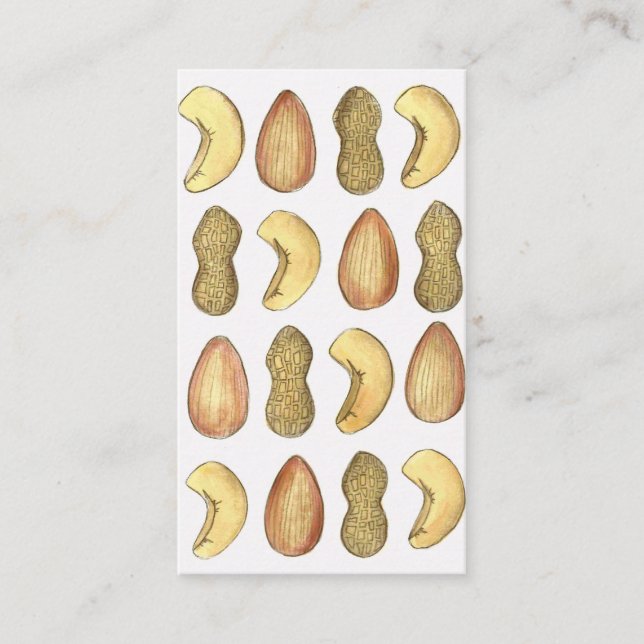 Nuts Cashew Almond Peanut Nut Candy Shop Foodie Business Card (Front)