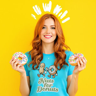 Nuts for Donuts Retro Punny Gift for Donut Lover T-Shirt