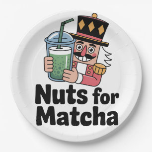 Nuts For Matcha Christmas Nutcracker Matcha Drink Paper Plates