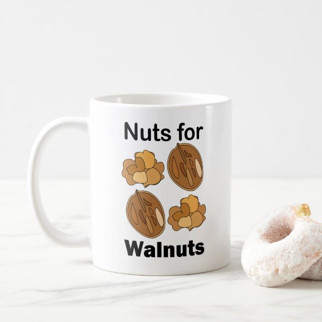 Nuts For Walnuts Funny Coffee Mug (With Donut)