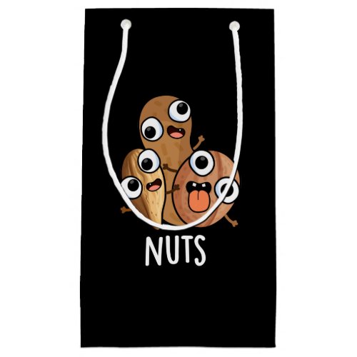 Nuts Funny Nutty Food Pun Dark BG Small Gift Bag