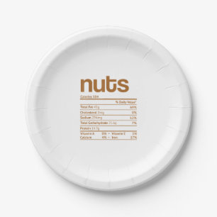 Nuts Nutrition Facts Funny Thanksgiving Christmas  Paper Plates
