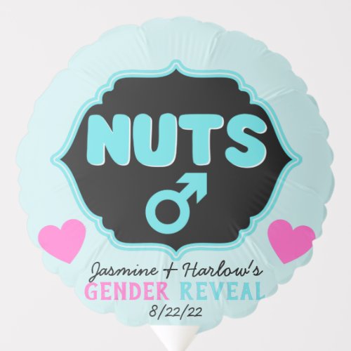 Nuts or No Nuts PinkBlue Gender Reveal Balloon