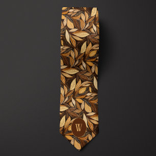 Nutshell Brown Botanical Neck Tie