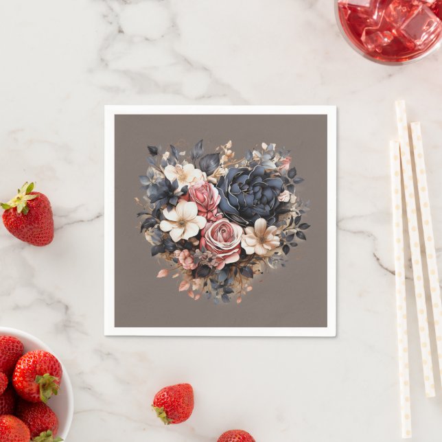 Nutshell Brown Navy White Pink Shower Napkins (Insitu)