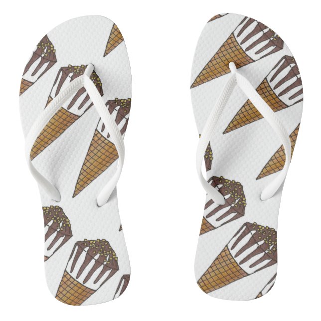 Nutty Buddy Chocolate Ice Cream Sweet Shoppe Cone Flip Flops (Footbed)