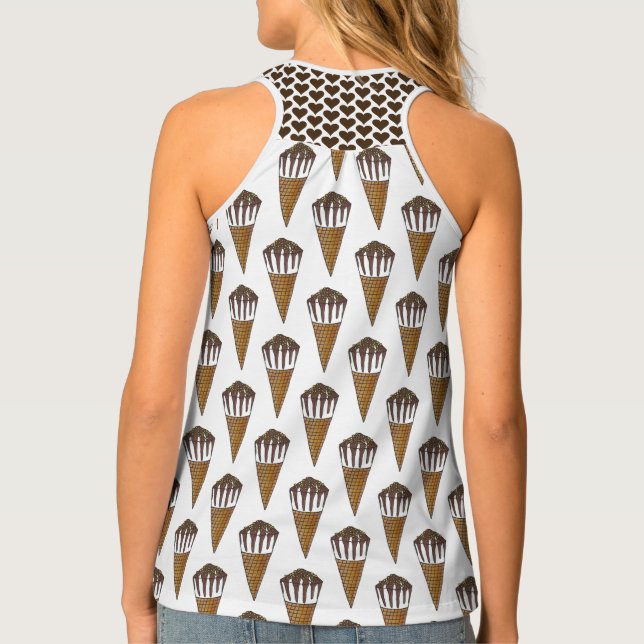 Nutty Buddy Chocolate Peanut Ice Cream Sundae Cone Tank Top (Back)