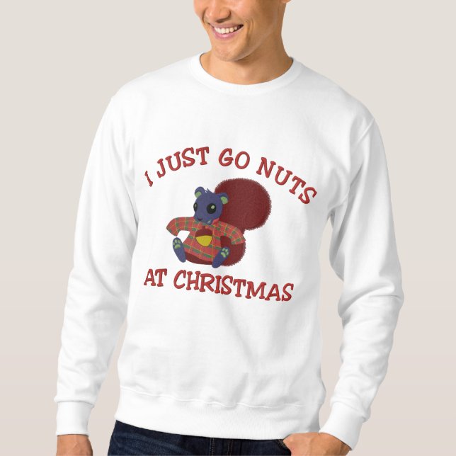 Nutty Christmas Squirrel Embroidered Sweatshirt (Front)