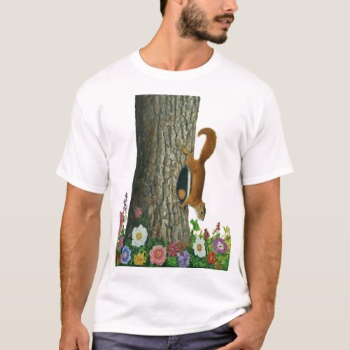 Nutty Creations Playful Squirrel T_Shirt Designs