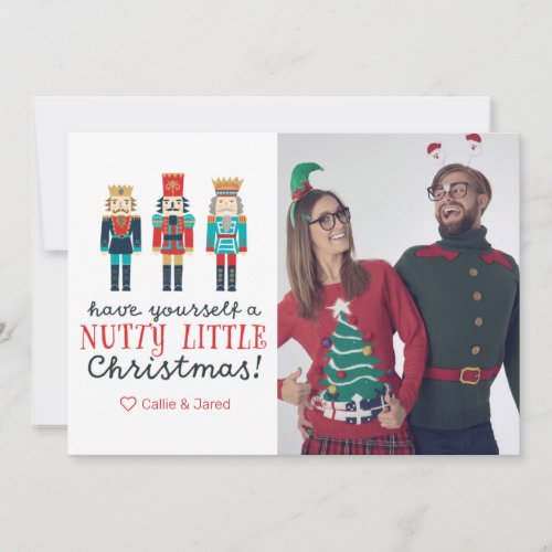 Nutty Little Christmas Nutcracker Custom Photo Hol Holiday Card