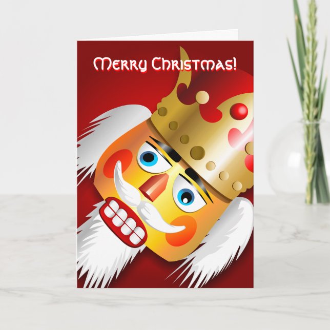 Nutty Nutcracker King Holiday Card (Front)