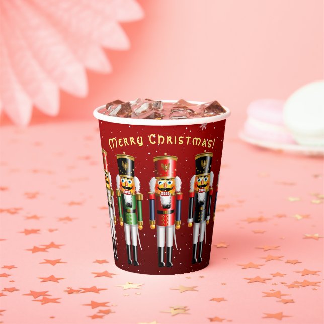 Nutty Nutcracker Toy Soldiers Paper Cups (Insitu)