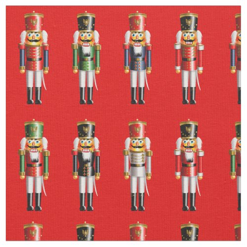 Nutty Nutcrackers Toy Soldiers Cartoon Fabric